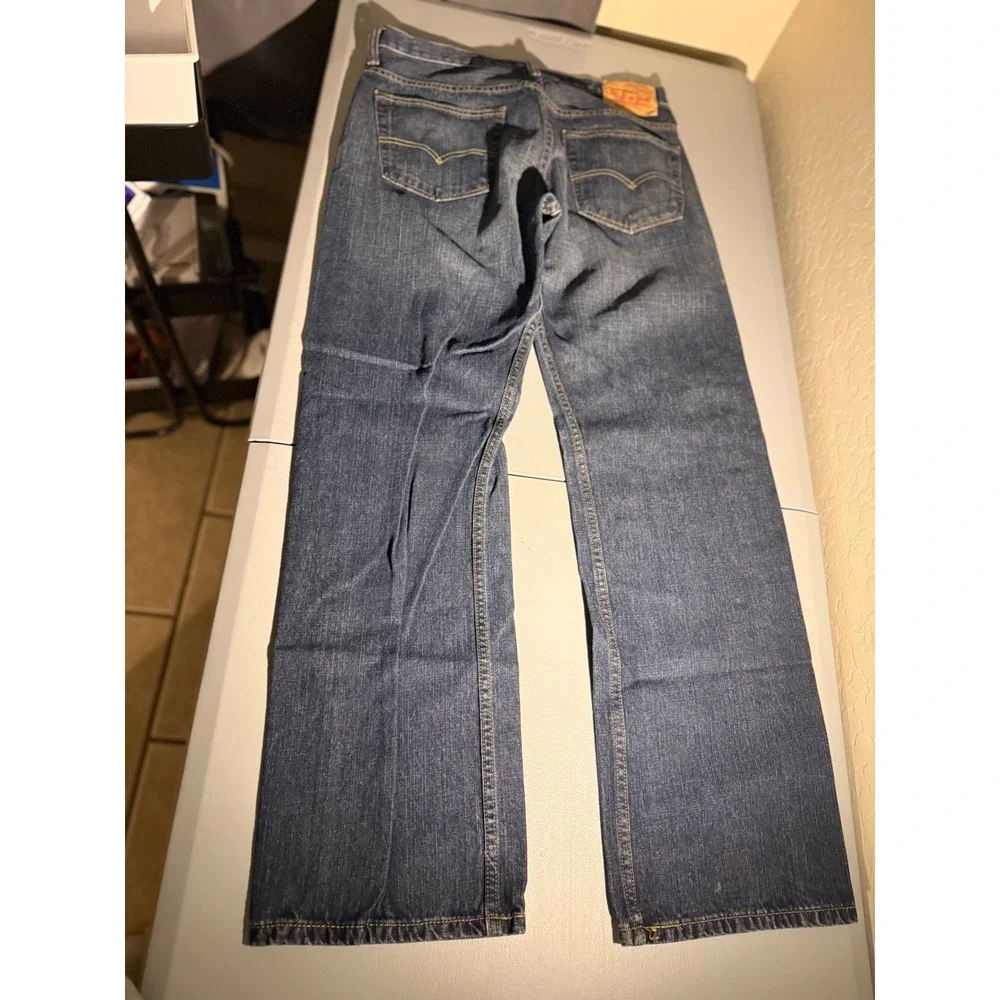 Levis 569 Loose Straight Jeans Mens W32 L34 Dark Wash Blue Denim 00569-0041